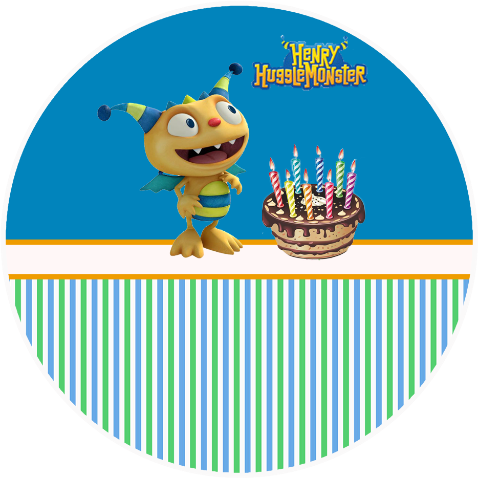 Henry Hugglemonster Free Printable Toppers, Stickers - Henry Hugglemonster (945x945)