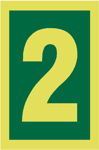 Imo Number 2 Sign Photoluminescent - Number (600x600)