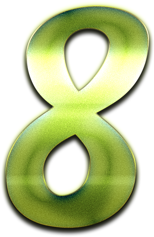 8 Number Green Design Png - Design (568x832)