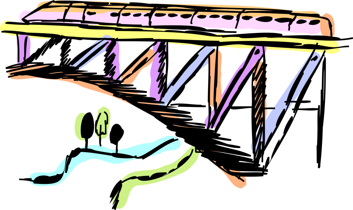 Vector Illustration Of Railroad Rail Transport Speeding - Vector Illustration Of Railroad Rail Transport Speeding (1175x700)