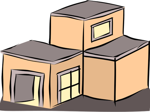 Roof Clipart Different House - Clip Art (500x373)