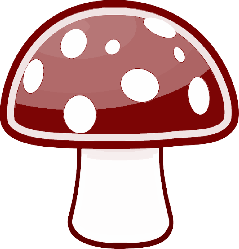 Red, Black, Simple, Food, Outline, Drawing, Mushroom - Witchfynde Give Em Hell (800x832)