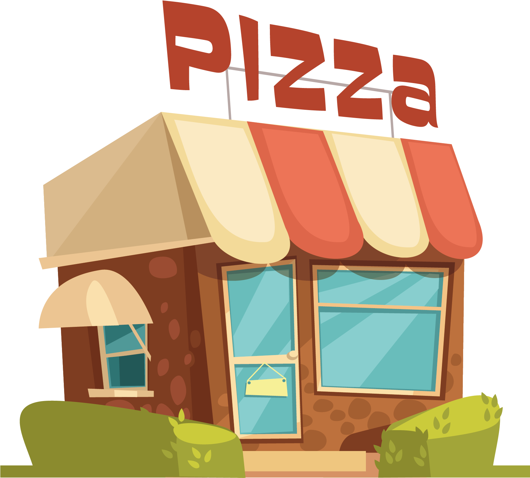 Pizza Fast Food Italian Cuisine Illustration - Pizza Shop Cartoon (1975x1817)