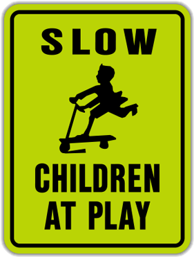 Diamond Grade Dg3 Fluorescent Yellow Green - Lynch Sign Sc-1 12 In. X 15 In. Slow Children Sign (400x400)