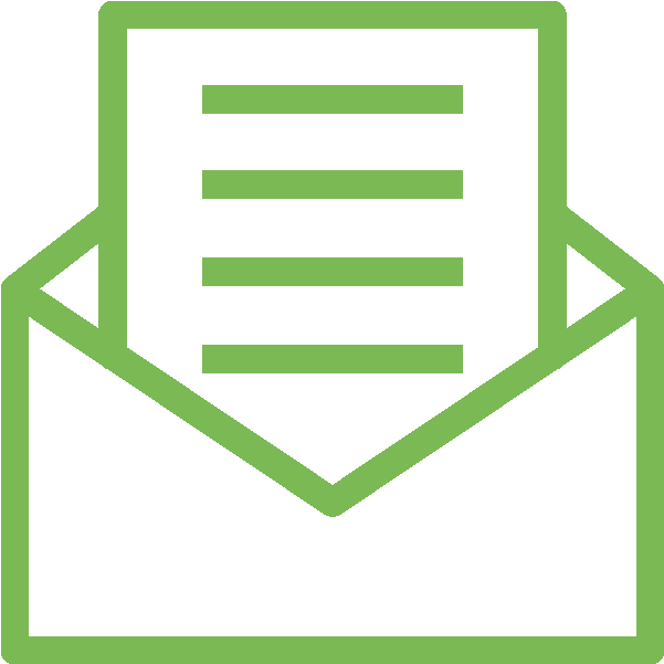 Mail Icon Green - Open Mail Icon (630x607)