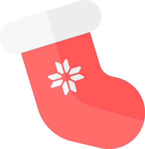 Merry Flat Christmas - Christmas Stocking Icon Png (500x512)