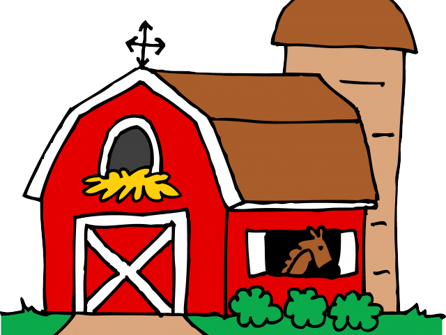 Farmland Clipart Red Farmhouse - Silo Clipart (640x480)