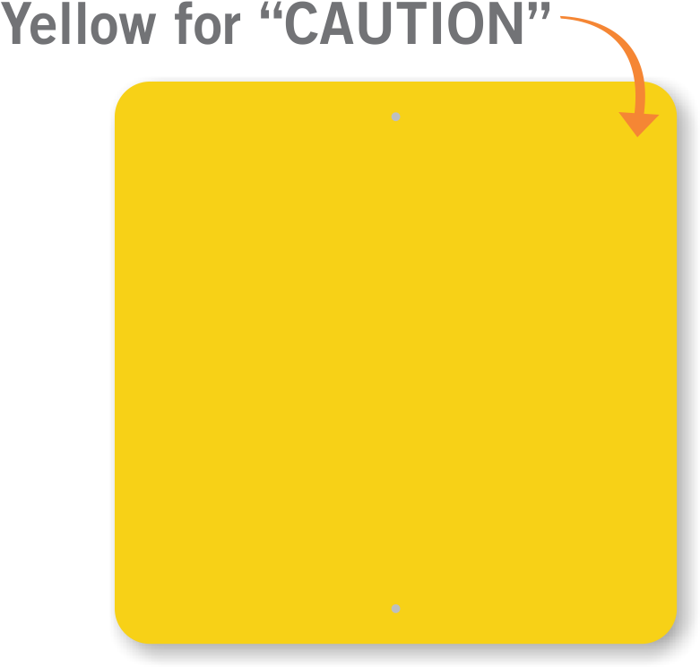 Yellow Caution Sign For Kids - Yellow (800x800)