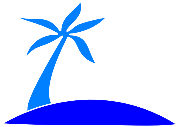 Blue Palm Tree Svg Clip Arts 600 X 425 Px - Beach (600x425)