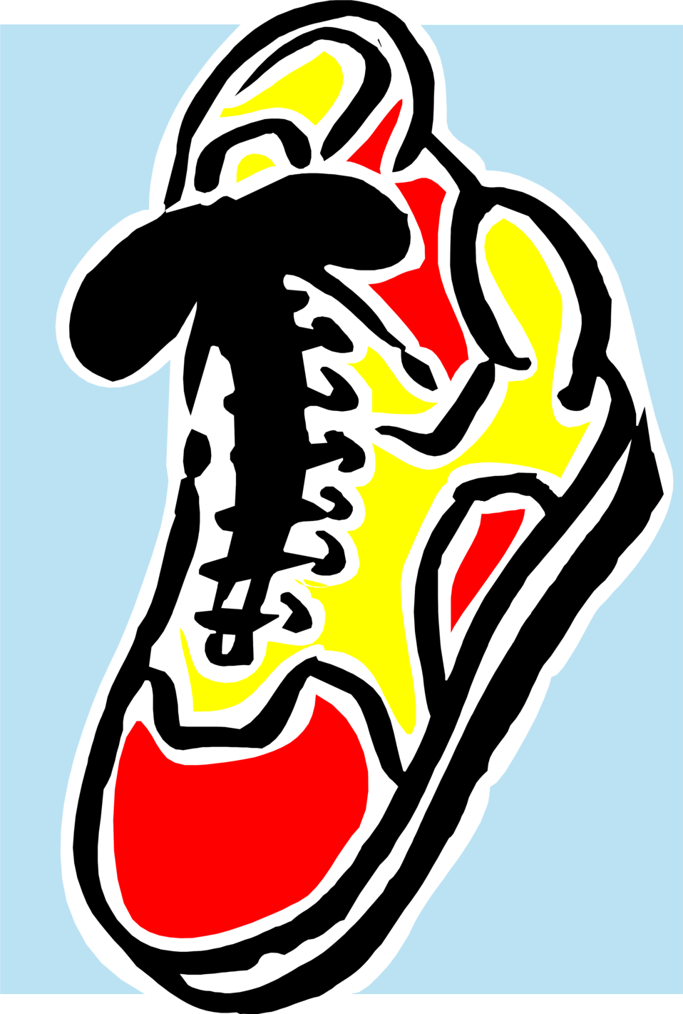 Illustration Of A Yellow And Red Sneaker - Shoe (958x1421)