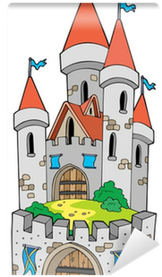 Cartoon Castle With Fortification Wall Mural • Pixers® - Cartoon Castle (400x400)