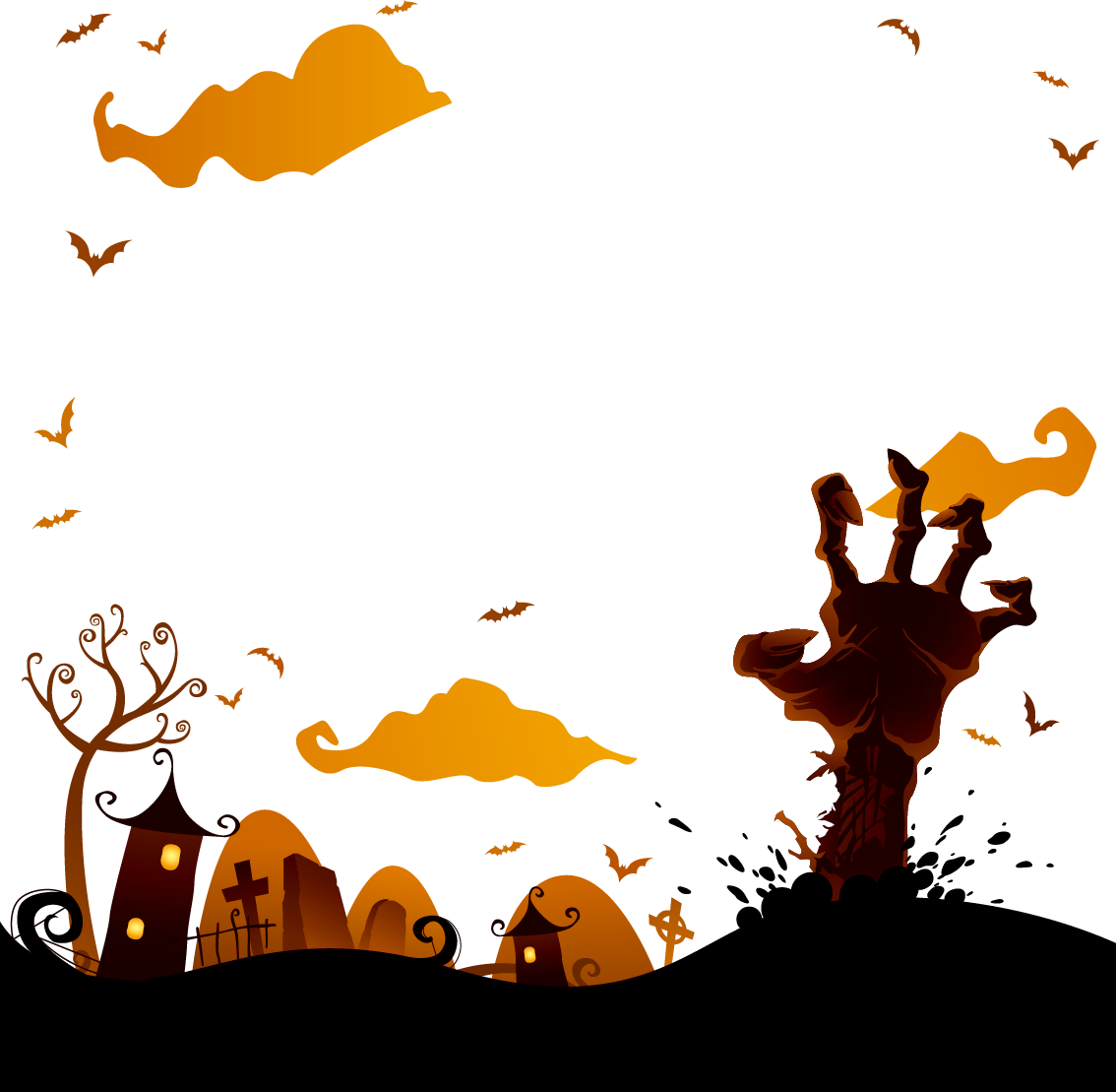 Halloween Adobe Illustrator - フリー 素材 ゾンビ (1134x1109)