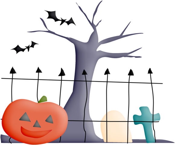 Cemetery Skeletons - Jack-o'-lantern (600x493)