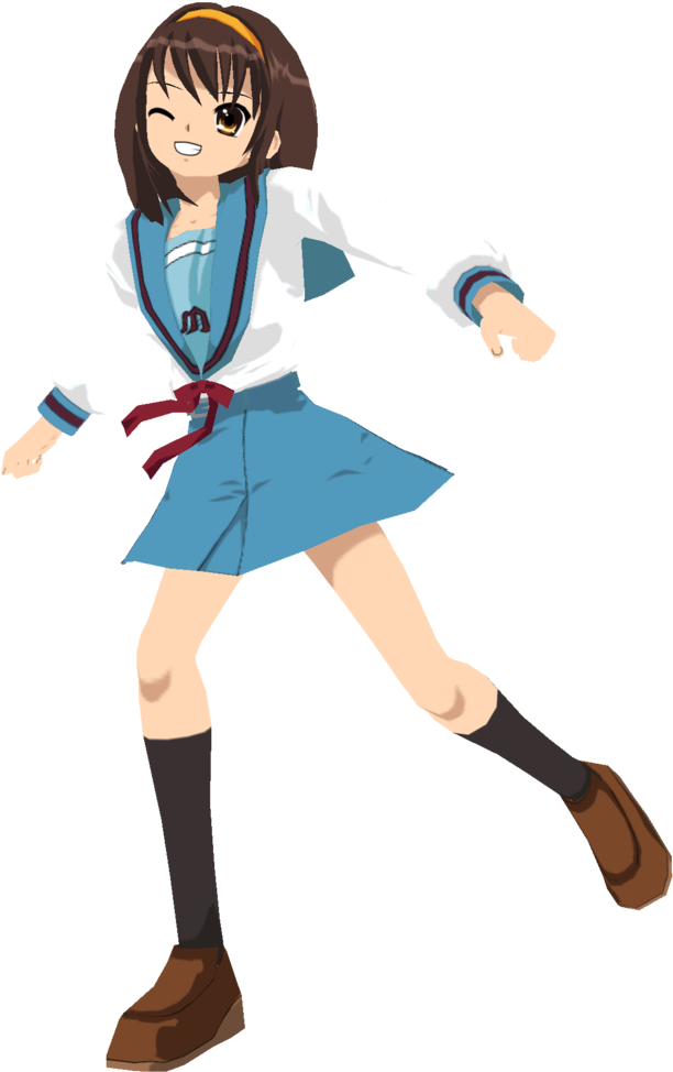 Haruhi Suzumiya Dl By Mmd Francis Co - Haruhi Suzumiya 3d Model (707x1131)