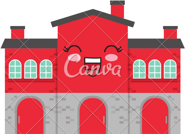 Modern House Cartoon Character Icon - Design (800x800)