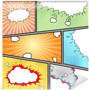 Comic Style Page Pop-art Vintage Background Wall Mural - Comics (400x400)