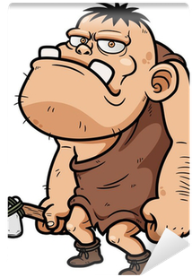 Vector Illustration Of Cartoon Caveman Wall Mural • - Caveman (400x400)