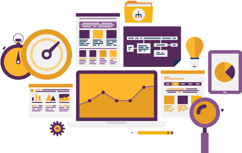 Data Management In The Insurance Industry - Art Print: Bloomua's Website Seo And Analytics Icons, (600x317)
