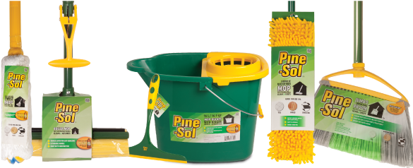 Cleaning Tools - Pine-sol Double Sided Chenille/microfiber Mop (green/yellow) (624x252)