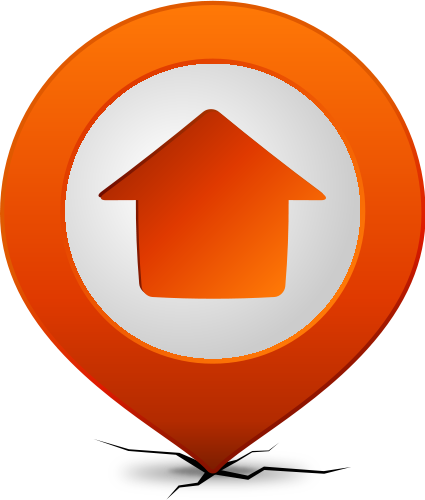Location Map Pin Home Orange - Home Location Icon Vector (425x500)