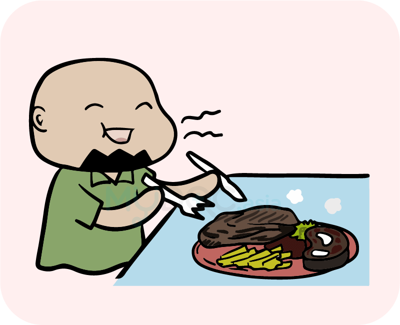 Dollah Eating Lots Of Meat - Meat (800x650)