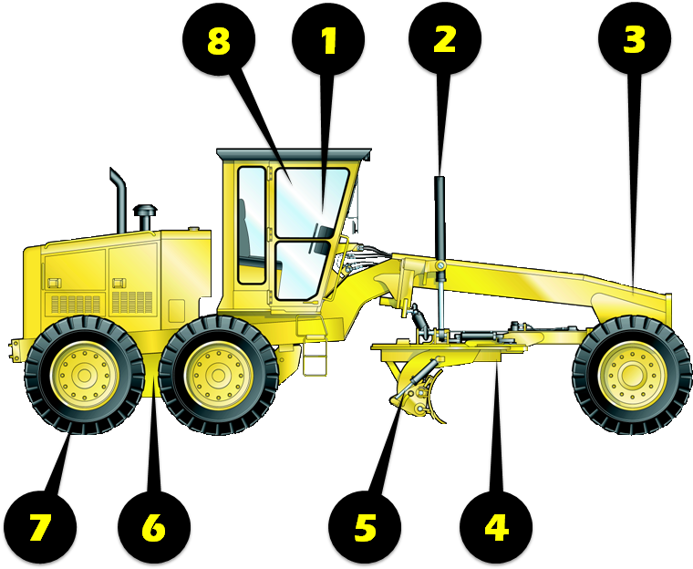 Motor Grader Inspection Illustration - Grader (809x650)