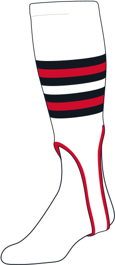 7 Inch Knit-in Stirrup - Tck Medium, 200i, 7" - White–navy Blue–scarlet Red (564x568)