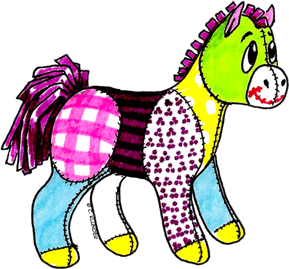 Patchwork Toy Horse By Zhorathewolverbabe - Cartoon (931x858)