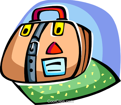 Suitcase With Belt And Travel Stickers Royalty Free - Suitcase With Belt And Travel Stickers Royalty Free (480x419)