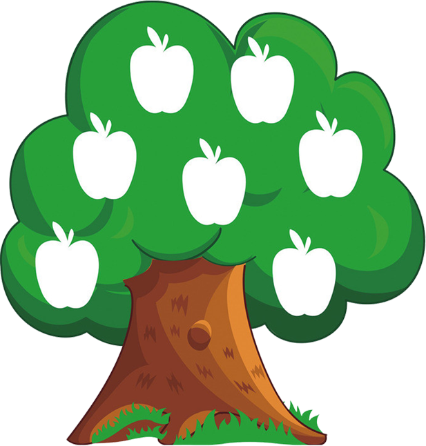 Cartoon Tree Apple Drawing - شجرة كرتون (617x646)