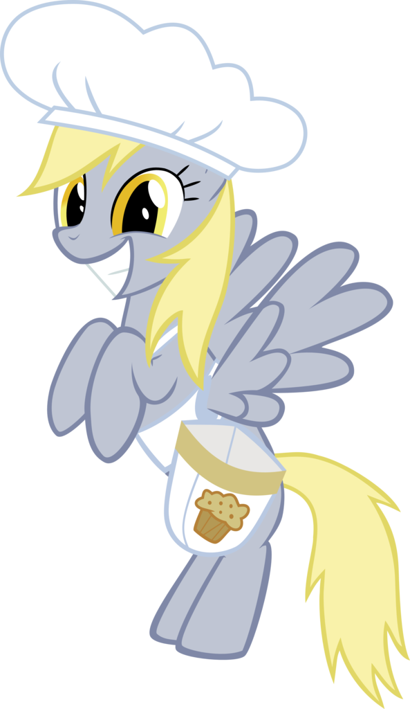 L1c, Chef, Derpy Hooves, Female, Happy, Mare, Pegasus, - Chef (593x1024)