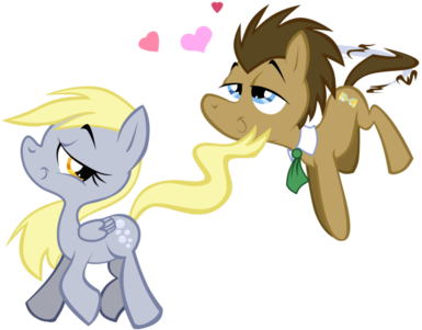 Image Derpy Hooves And Doctor Whooves In Love Png My - Derpy Hooves (500x363)