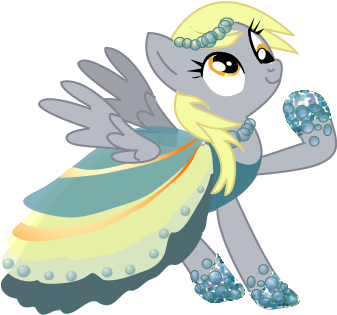 Lottapotatosalad, Clothes, Derpy Hooves, Dress, Female, - Derpy Gala Dress (367x344)