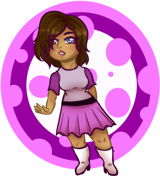 Girl In Purple By Blarien - Cartoon (600x683)