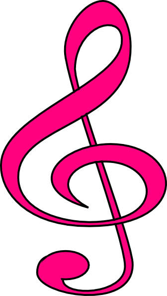 Pink Treble Cleff Clip Art At Clkercom Vector Online - Treble Clef (336x594)