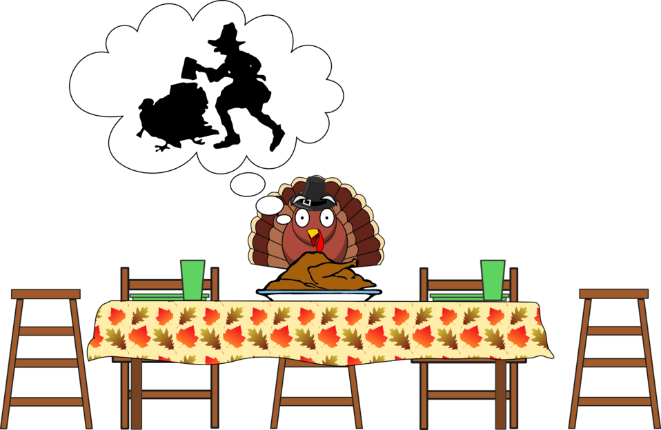 Computer Icons Turkey Meat Clip Art - Thanksgiving Turkey Scared (958x624)