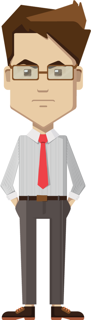 Cartoon Businessman Standing And Unhappy - Business Man Standing Cartoon (350x1100)
