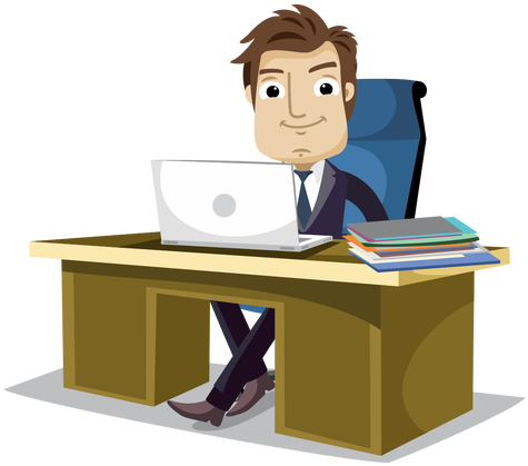 Businessman Working At Office Cartoon - Sieges Portable Travel Airplane Footrest Hammock Flight (512x512)