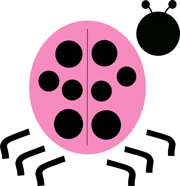 Pink And Green Ladybug Clipart - Clip Art (582x600)