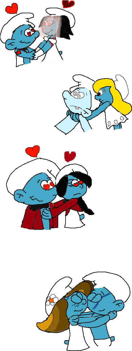 Sketches ,smurfs In Love By Pitufotontin - Cartoon (479x1270)