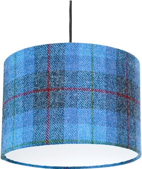 Harris Tweed Blue Mix Drum Shade - Lampshade (401x400)