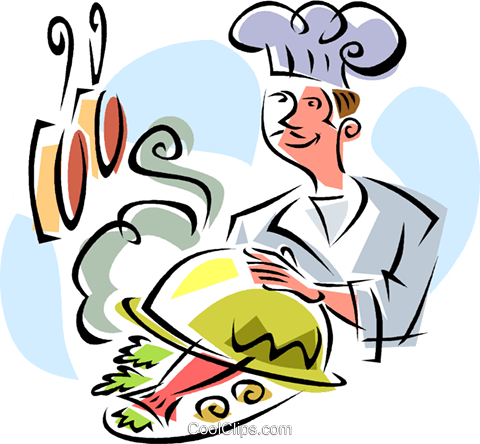 Gourmet Chef Royalty Free Vector Clip Art Illustration - Restaurant Cartoon (480x444)