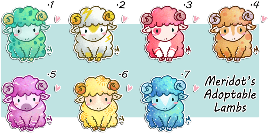 Open Lamb Adoptables By Meridotty - Cartoon (947x500)