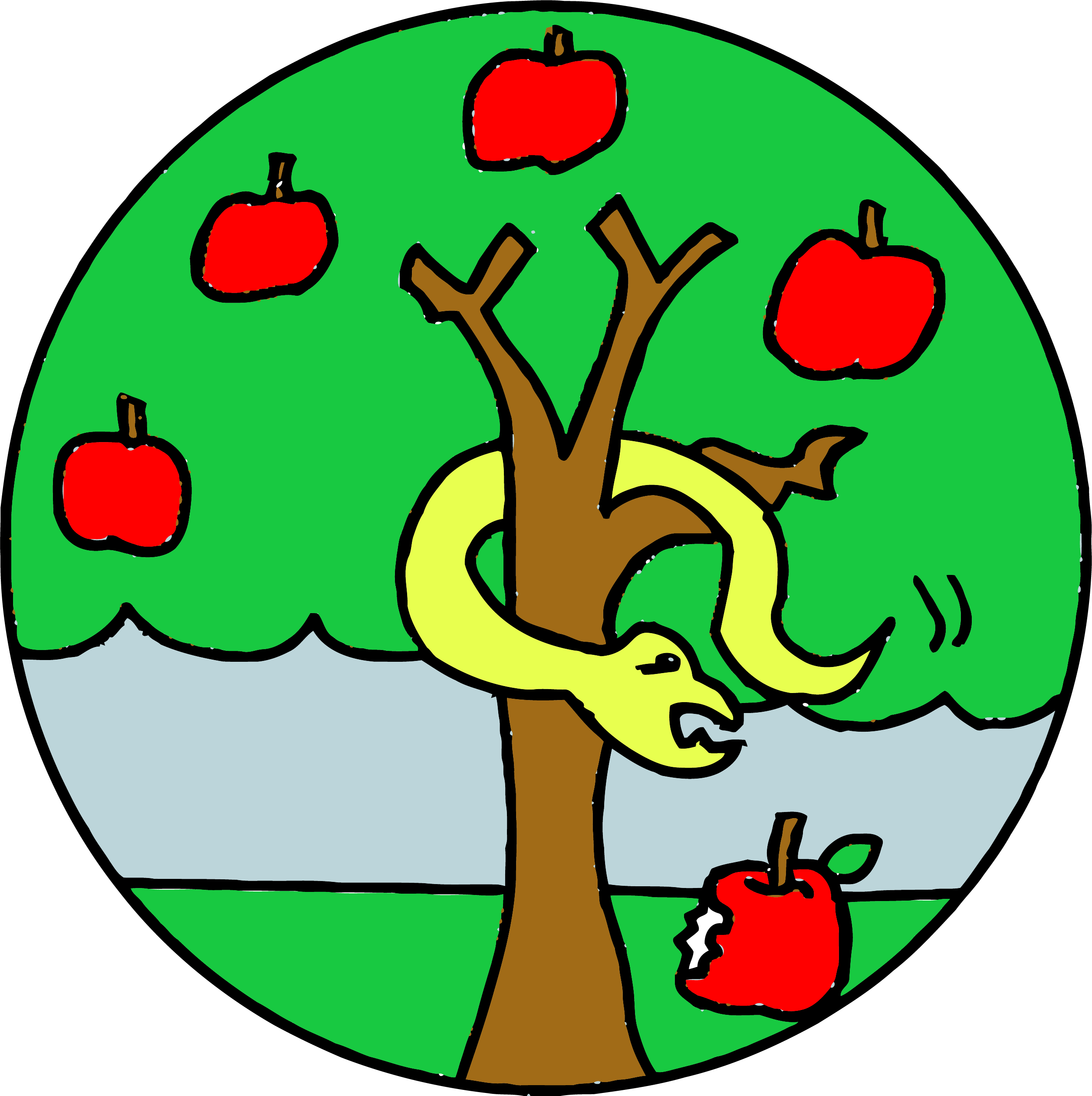 Snake Apple Tree Clipart Png - Clipart Apple Tree (2516x2524)