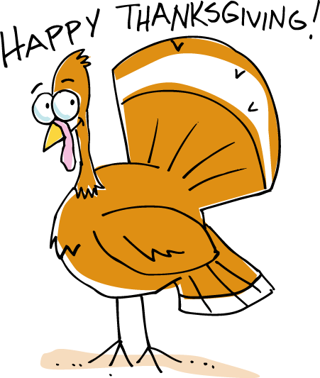 Funny Beer Can And Fried Chicken Leg Characters - Happy Thanksgiving Clip Art (451x533)