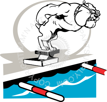 Swimming Bulldog Clipart 2 By Rebecca - Bulldog Swimming Clipart (361x342)