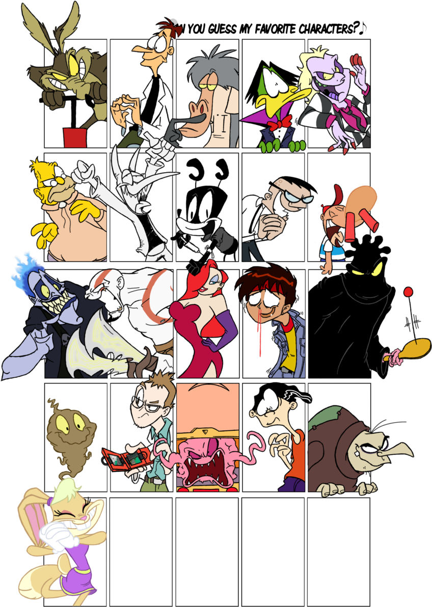 Favorite Characters Meme By Winter-freak - Can You Guess All My Favourite Characters (900x1195)