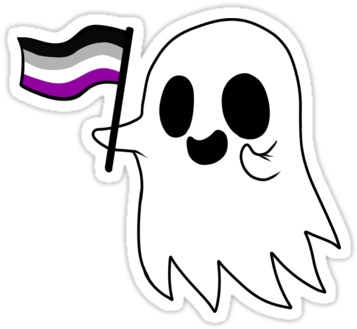 This Is The Asexual Flag Version Of The Pride Ghosts - Lgbt Love (375x360)
