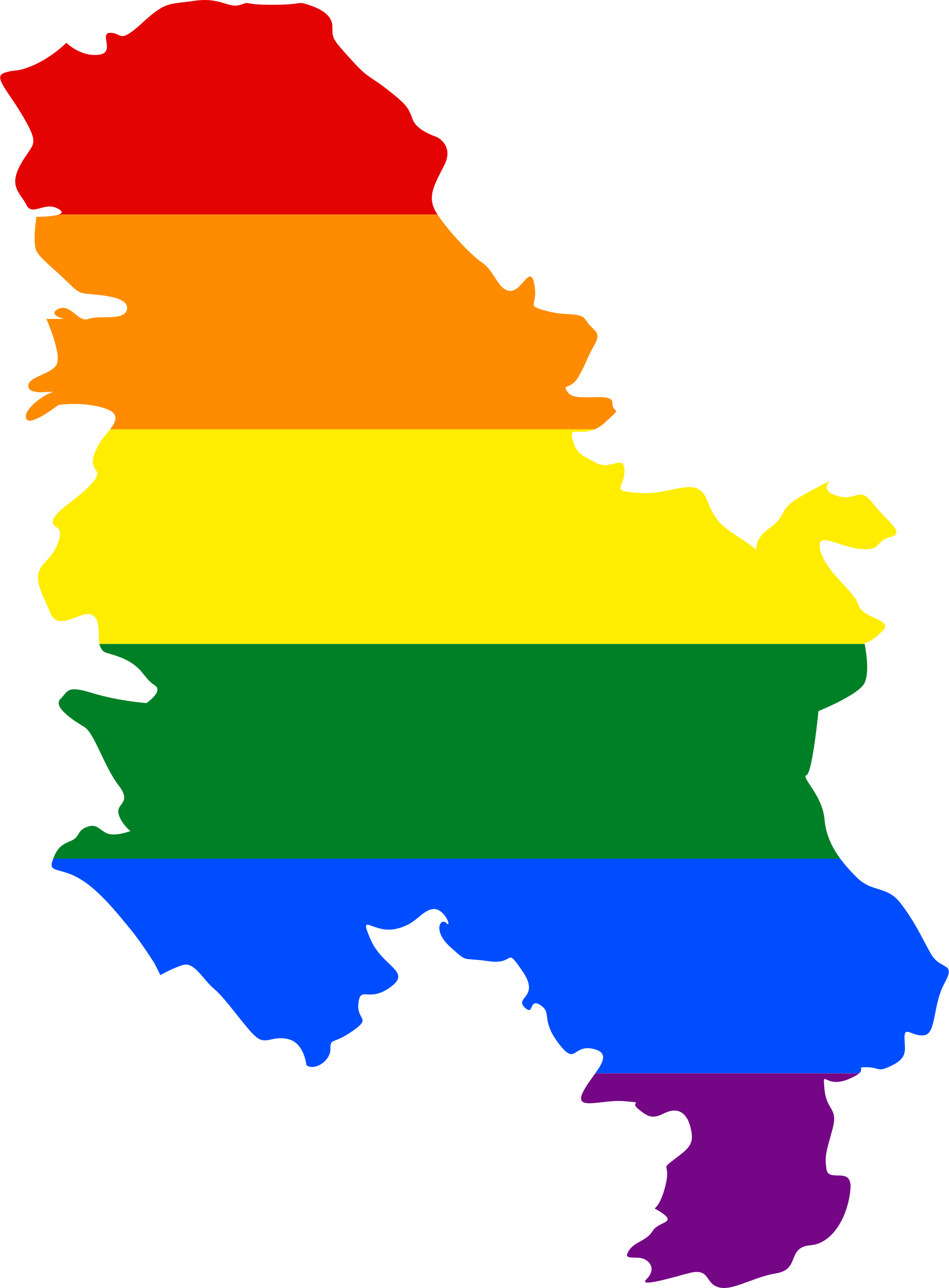Open - Lgbt Flag Map Of Serbia And Kosovo (2000x2715)