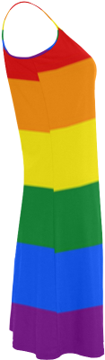 Gay Pride Rainbow Flag Stripes Alcestis Slip Dress - Patchwork (500x500)